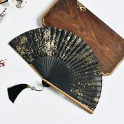 中国风折扇洒金男女通用古风，折叠扇男士和风百大随身汉服搭配日式