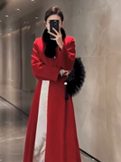 2023冬季新中式国风套装女装冬季红色新年战袍小个子马面裙两件套