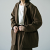 布兜-云芝元原创小众，汉麻棉混纺，宽松廓形西装咖绿色休闲外套