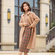 乔妮塔品牌女装2025秋冬新款羊毛长款双面呢子大衣修身零羊绒外套