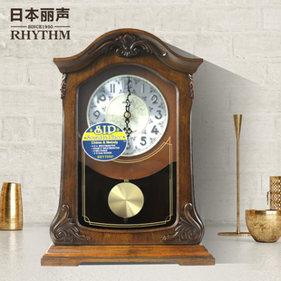 RHYTHM丽声座钟表 客厅办公室欧式古典时尚钟摆件装饰钟表 CRJ722