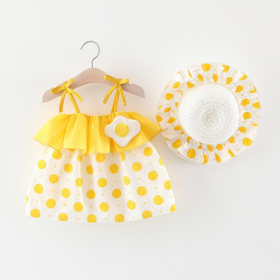 一岁女宝宝公主裙子0-1周婴幼儿夏季衣服2到3纯棉，套装4个5月6吊带