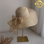 超大帽檐草帽女士夏季防晒大沿帽海边蝴蝶结，沙滩帽遮阳帽子太阳帽