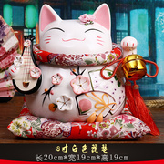 招财猫摆件大号陶瓷储蓄罐，存钱罐日本创意居家店铺开业