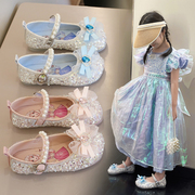女童公主鞋2024春季儿童鞋软底皮鞋宝宝，鞋小女孩水晶鞋舞蹈鞋