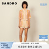 sandrooutlet女装春季法式休闲编织黄色短袖，针织开衫sfpca00605
