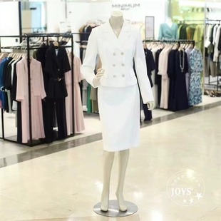 mini23新秋款出口韩国原单长袖西服气质，白色女士半裙职业名媛套装