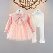 婴儿衣服1女童装春装，洋气女宝宝套装0-4岁裙子，春秋韩范公主两件套