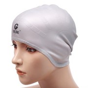 高档硅胶护耳泳帽防水专业成人遮耳设计男女高弹力(高弹力)不勒头长发纯色