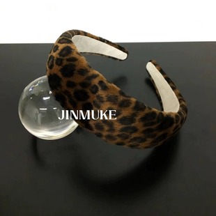 JINMUKE韩国饰品进口发饰头饰豹纹宽边个性发箍头箍发卡