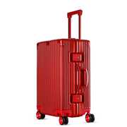 行李箱结婚皮箱拉杆箱女20寸铝框箱子陪嫁旅行箱26新娘红色行