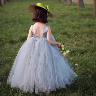 韩版童装六一表演公主裙，女童连衣裙生日礼服，婚纱裙走秀花童蓬蓬裙