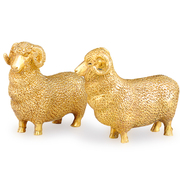普生缘黄铜金钱羊，摆件绵羊一对羊生肖羊客厅办公室装饰品