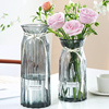 二件套大号玻璃花瓶，透明水培鲜花富贵竹百合花瓶，客厅插花摆件