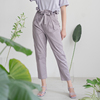 香芋淡紫色高腰绑带，休闲宽松哈伦长裤，jiaxinxu原创独立设计师品牌