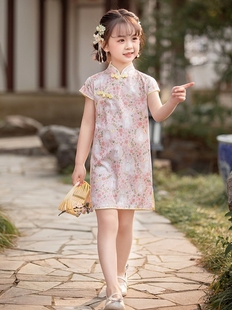 女童旗袍连衣裙夏装儿童，中国风汉服周岁宝宝，礼服公主裙夏季小童装