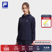 FILA 斐乐女士连帽外套薄款2024夏季健身运动服弹力上衣