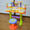 儿童大号旋转木马鼓琴玩具可唱歌多功能音乐喷泉电子琴宝宝架子鼓