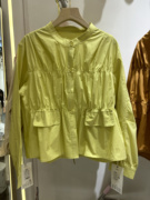 韩版2024春设计感遮肚子褶皱小上衣女宽松气质小格子棉布衬衫