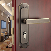 全铜美式门锁新中式欧式实木，纯铜门把手室内静音卧室门锁子母大门