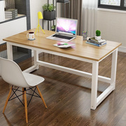 2024简易电脑桌钢木书桌时尚简约双人办公桌台式家用加固型写