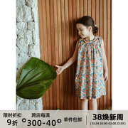 史豌豆(史豌豆)童装，女童2024夏季裙子儿童连衣裙，女宝宝花朵无袖公主裙