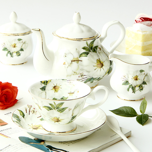欧式茶具咖啡杯碟套装，骨瓷咖啡具英式下午茶茶具，陶瓷红茶杯小奢华