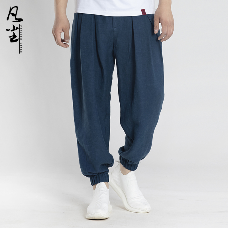 new pattern Ankle banded pants Flax Ninth pants Feet Haren pants summer leisure time Wide leg pants Chinese style men's wearin the Men's clothing, Casual pants category - from Buy2taobao.com to provide professional Taobao agent buy service