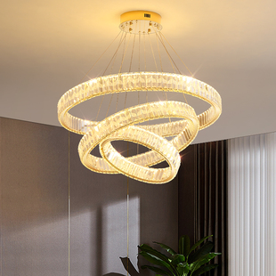 客厅吊灯现代简约全光谱主，卧室护眼灯北欧创意水晶大气时尚餐厅灯