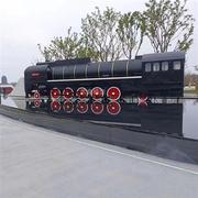 大型绿皮火车厢餐厅景点民宿，有轨电车蒸汽火车复古火车头模型定制