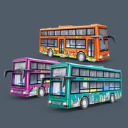 惯性声光双层巴士旅游大巴公交车滑行模型带灯带音乐儿童玩具礼物