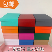 纸盒鞋盒直播背景墙盒橙色定制加厚收纳盒天地盖彩色鞋盒定制