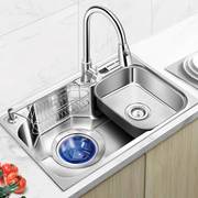 日式304不锈钢水槽大单槽，多功能韩式洗菜盆厨房洗碗槽盆中盆加厚