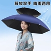 钓鱼遮阳伞头伞雨帽伞帽头戴式雨伞帽防雨头带折叠帽子斗笠顶