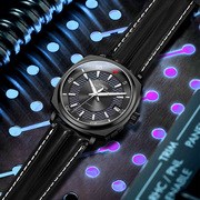 罗宾尼品牌男士机械表男全自动运动风防水黑概念手表