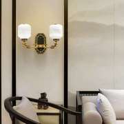 新中式壁灯客厅电视墙卧室床头灯现代简约中国风过道单双头(单双头)壁灯具