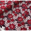水溶刺绣布料重工镂空红色系花朵连衣裙，旗袍蕾丝面料