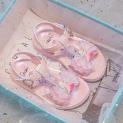 女童凉鞋2023夏季软，底儿童鞋小女孩时尚，公主鞋子中大童沙滩鞋