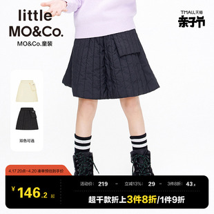 little moco童装冬装儿童女童短裙夹棉百褶半身裙KBB4SKT007