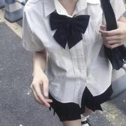 商场cosplay女装日系甜美制服衬衫女+黑色学生百褶裙夏季小个子宽