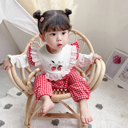20韩版婴儿衣服假两件哈衣纯棉秋装新生儿送礼用品连体衣长袖