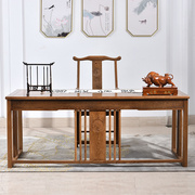定制红木家具鸡翅木书桌，新中式办公桌全实木仿古写字台，台式桌家用