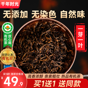 有机茶2023新茶叶非金骏眉荒野小种浓香型养胃红茶罐装