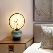 新中式台灯中国风陶瓷，卧室床头灯现代简约书房灯，创意仿古禅意灯具
