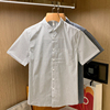 英伦风复古时尚条纹休闲衬衣，男款韩版青年通勤商务男士短袖衬衫