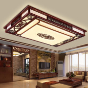 中式吸顶灯长方形客厅主灯仿古实木LED卧室餐厅中国风套餐灯具