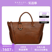 radley英国奢品棕色牛皮，手提斜挎包女士，旅行袋复古质感大容量22fw