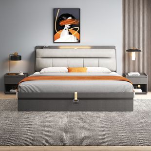 豪华床现代收纳储物双人床主卧1.8x2米家用气动1.5米单人带抽屉床