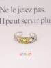 upalas天然橄榄石戒指微瑕铜托时尚个性清新绿色宝石饰品05005c