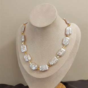 天然巴洛克异形珍珠项链，高级感小众，复古轻奢短款颈链气质锁骨链